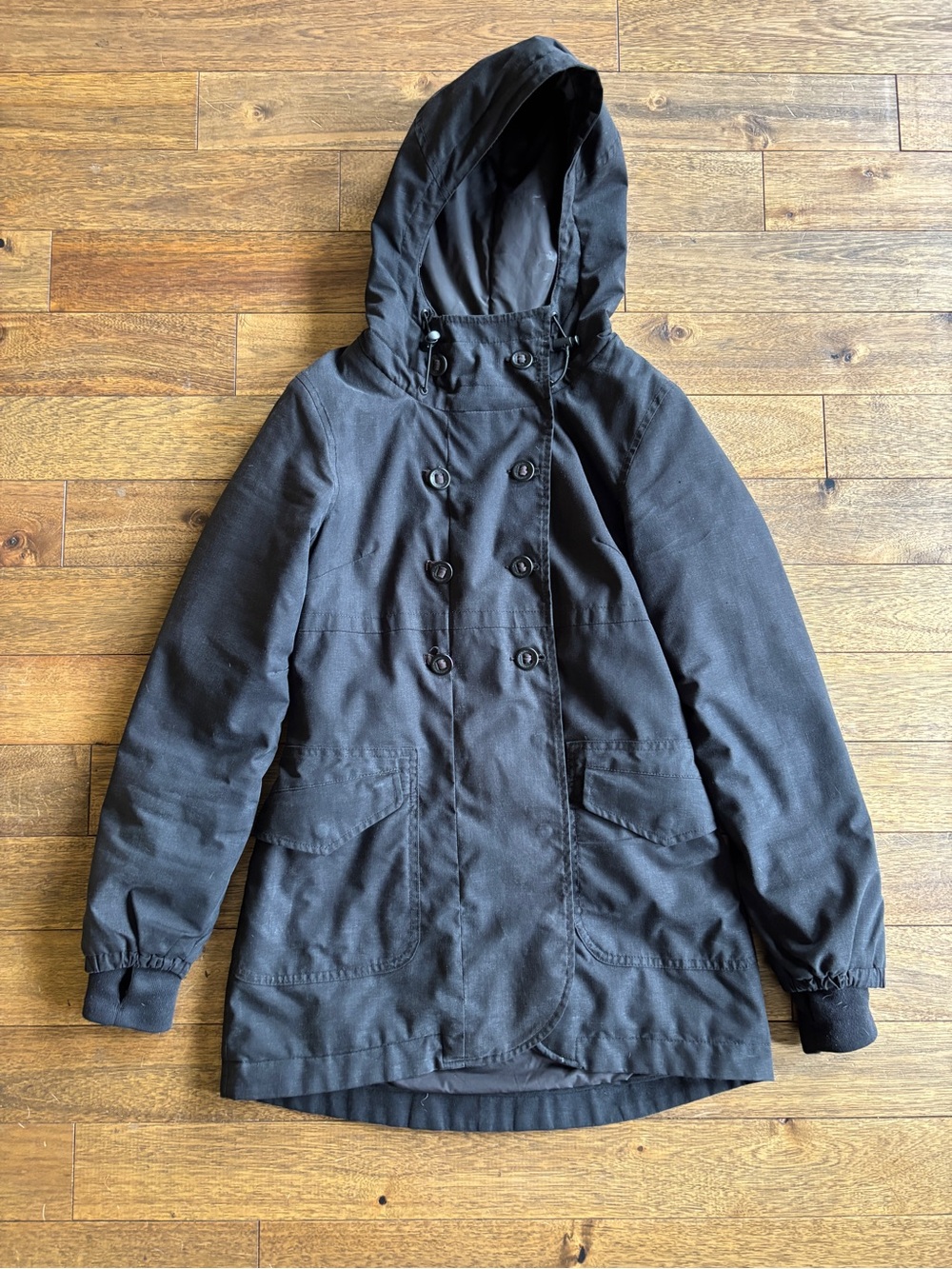 Aritzia Community Black Hooded Utility Jacket Coat XS